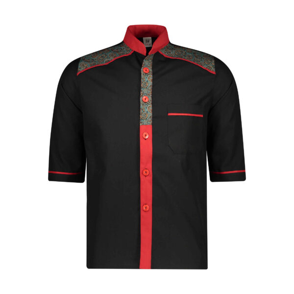 Chef's Jacket Short Sleeve for Men with Paisley Design