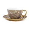 Classic Porcelain Tea and Coffee Set in Golden Detailing for a Sophisticated Dining Experience