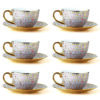Classic Porcelain Tea and Coffee Set in Golden Detailing for a Sophisticated Dining Experience