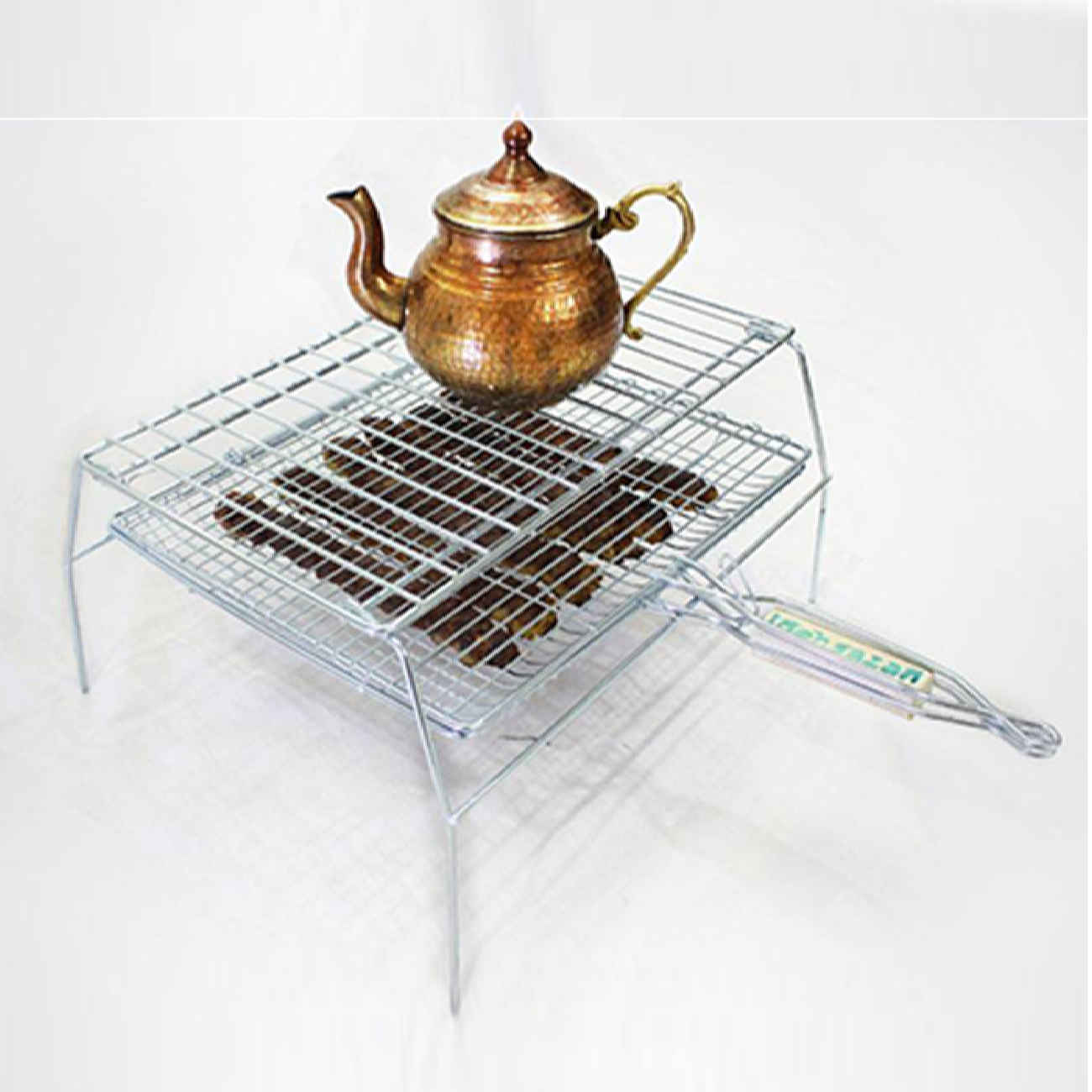 Compact Folding Campfire Grill for Outdoor Cooking