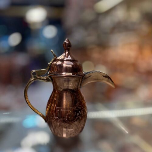 Copper Dallah Coffee Pot for Brewing Qahwa & Arabic Coffee – Model Rhymnici