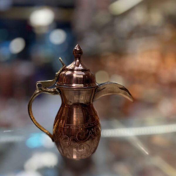 Copper Dallah Coffee Pot for Brewing Qahwa & Arabic Coffee - Model Rhymnici