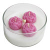 Decorative Candle Jar with rose Design in Pink