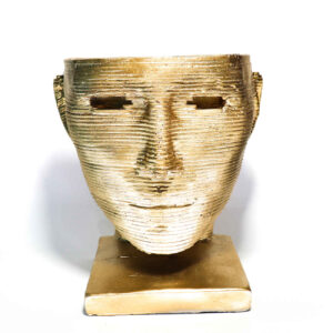 Decorative Concrete Sculpture Vase with Face Design