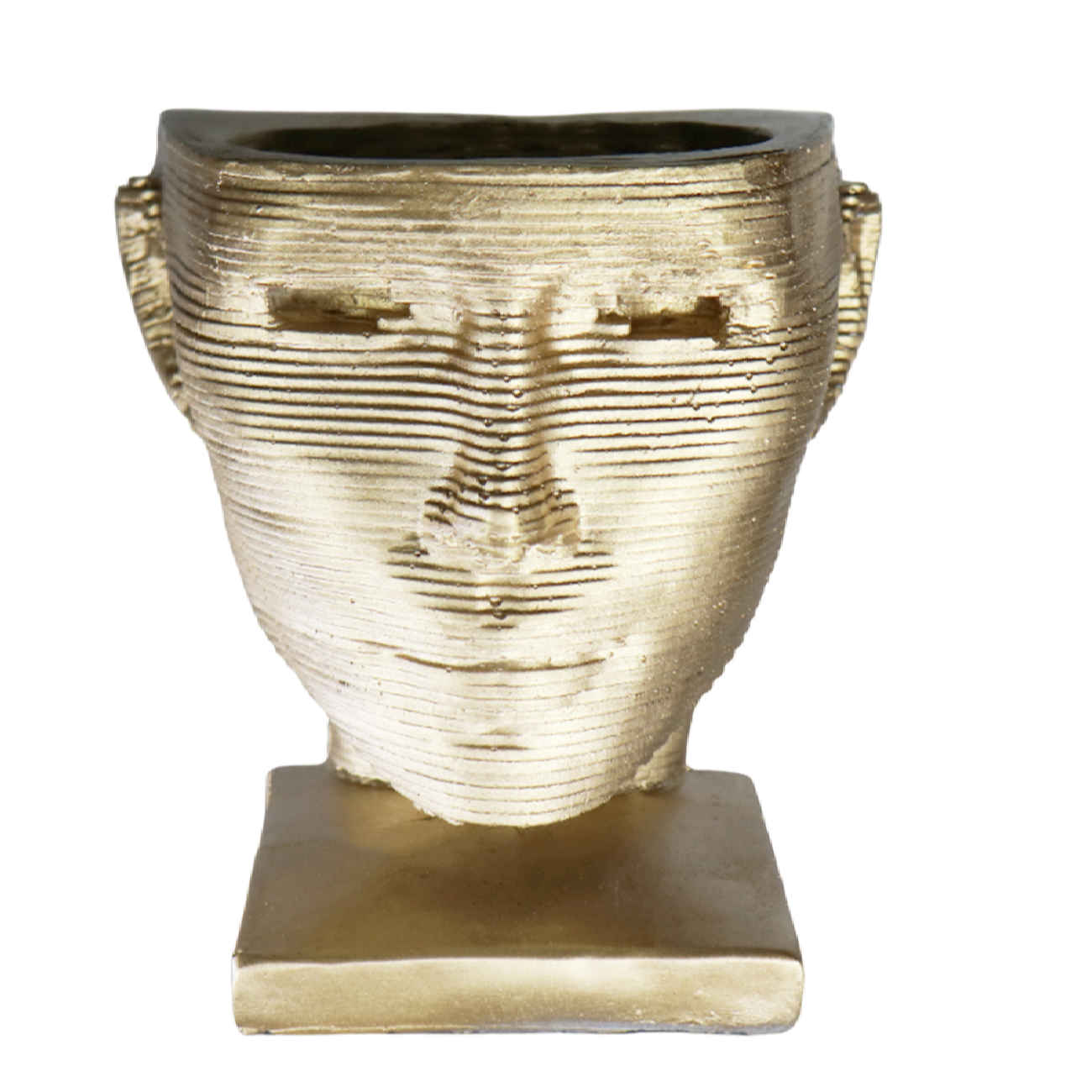 Decorative Concrete Sculpture Vase with Face Design