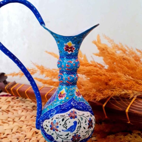 Decorative Pitcher With Persian Minakari Enamel