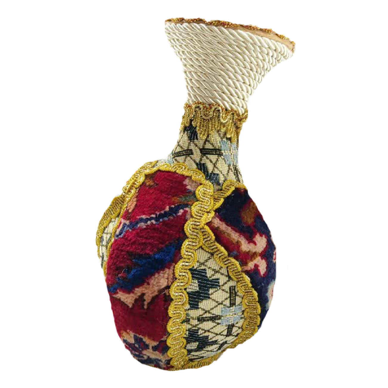 Decorative Pottery Vase Handcrafted Adorned with Persian Carpet Design
