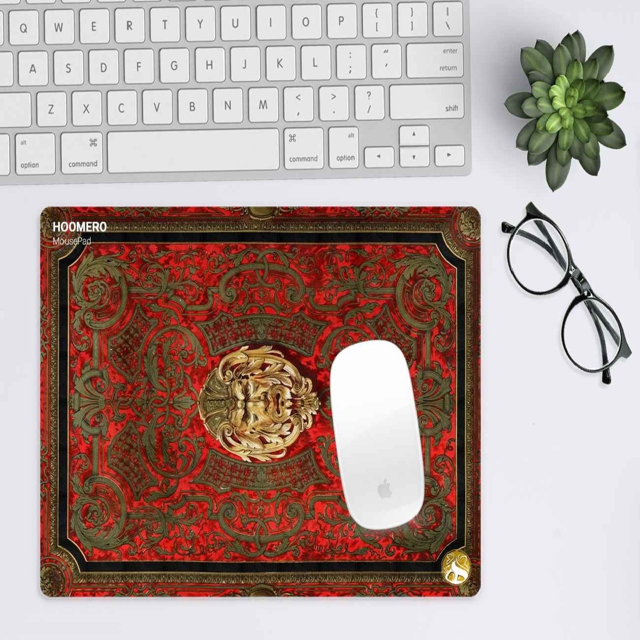 Desk Mouse Pad with Persian Rug Design in Red