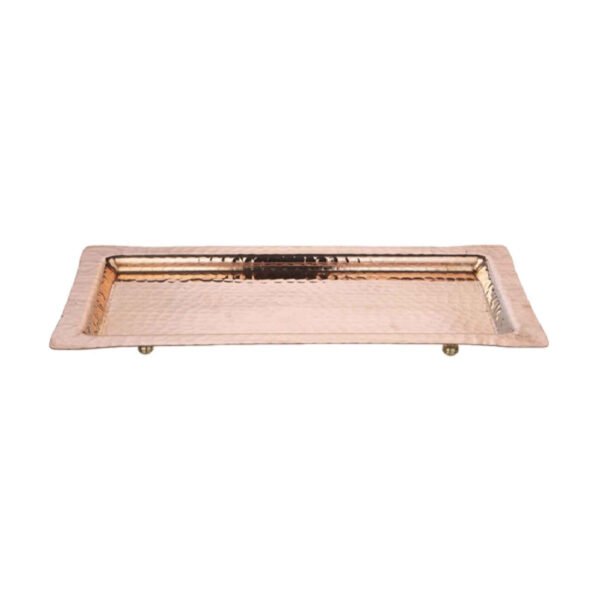 Elegant Persian Copper Serving Tray with Footed