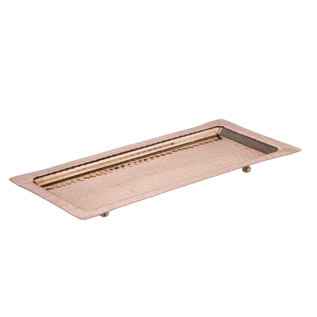 Elegant Persian Copper Serving Tray with Footed