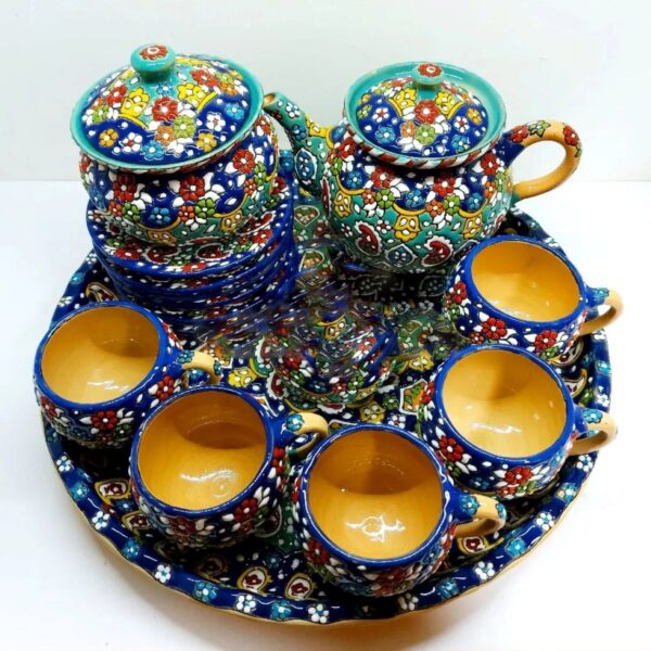 Elegant Persian Tea & Coffee Set with Minakari Design