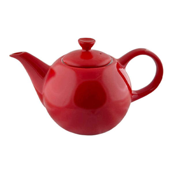 Elegant Porcelain Serving Teapot in Red