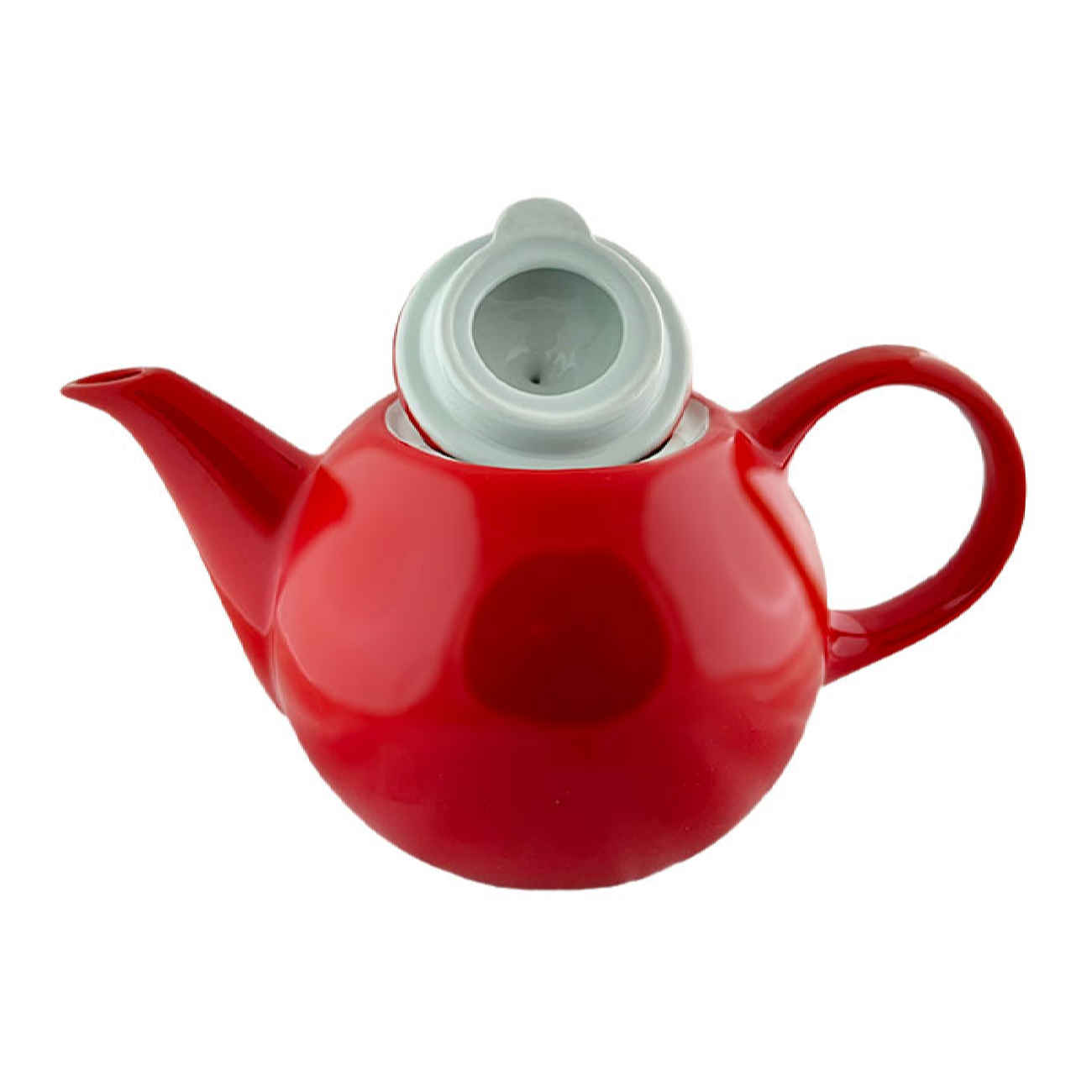 Elegant Porcelain Serving Teapot in Red