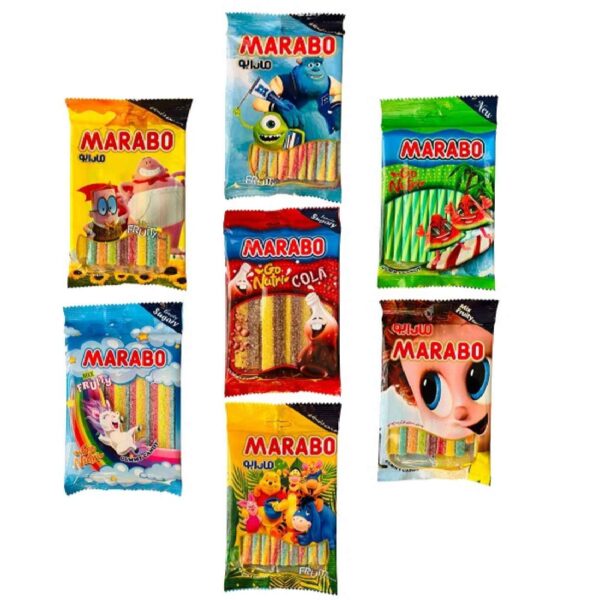 Halal Gummy Candy - Sugary Mixed Flavor - Marabo (Pack of 7)