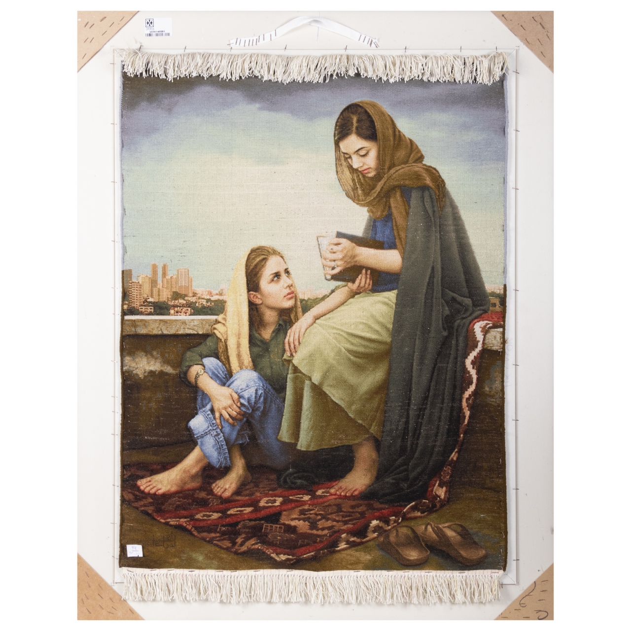 Hand-Knotted Persian Pictorial Rug from Tabriz Fal-e Hafez (Omens of Hafez)