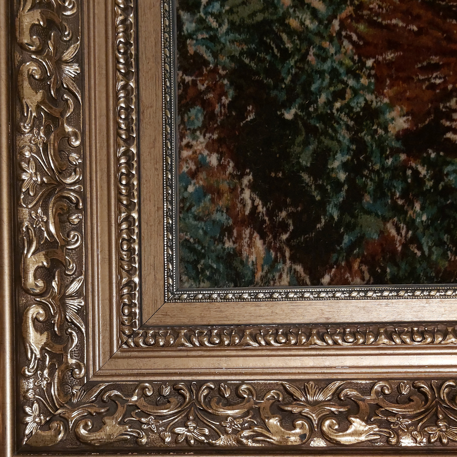 Hand-Knotted Persian Pictorial Rug from Tabriz Forest Scene