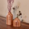 Decorative Wooden Mini Flower Vase Suitable for Rustic or Modern Home - Set of 2