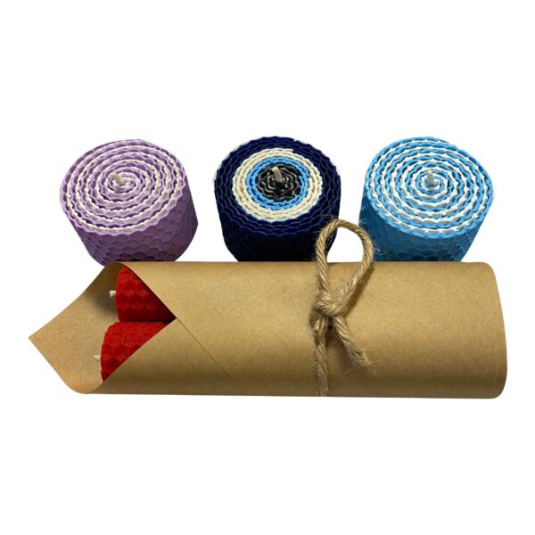 Handcrafted Natural Beeswax Candle Set of 5 Pcs