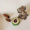 Handcrafted Natural Beeswax Candle with Avocado Design