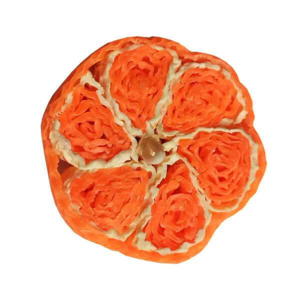 Handcrafted Natural Beeswax Candle with Orange Design