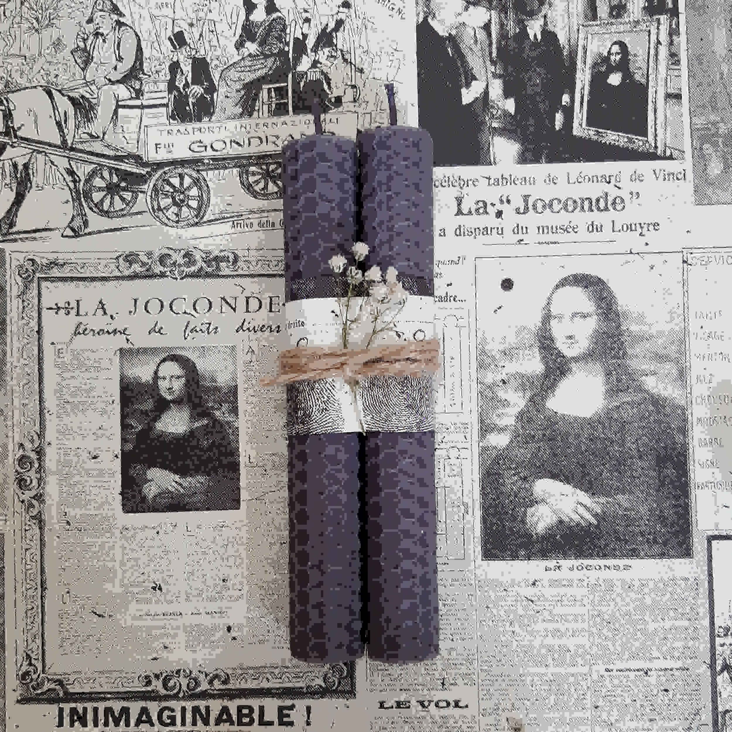 Handcrafted Natural Beeswax Pillar Candle Set of 2