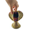 Handcrafted Pottery Single Stem Vase with Persian Carpet-Inspired Design