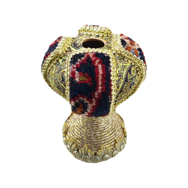 Handcrafted Pottery Single Stem Vase with Persian Carpet-Inspired Design
