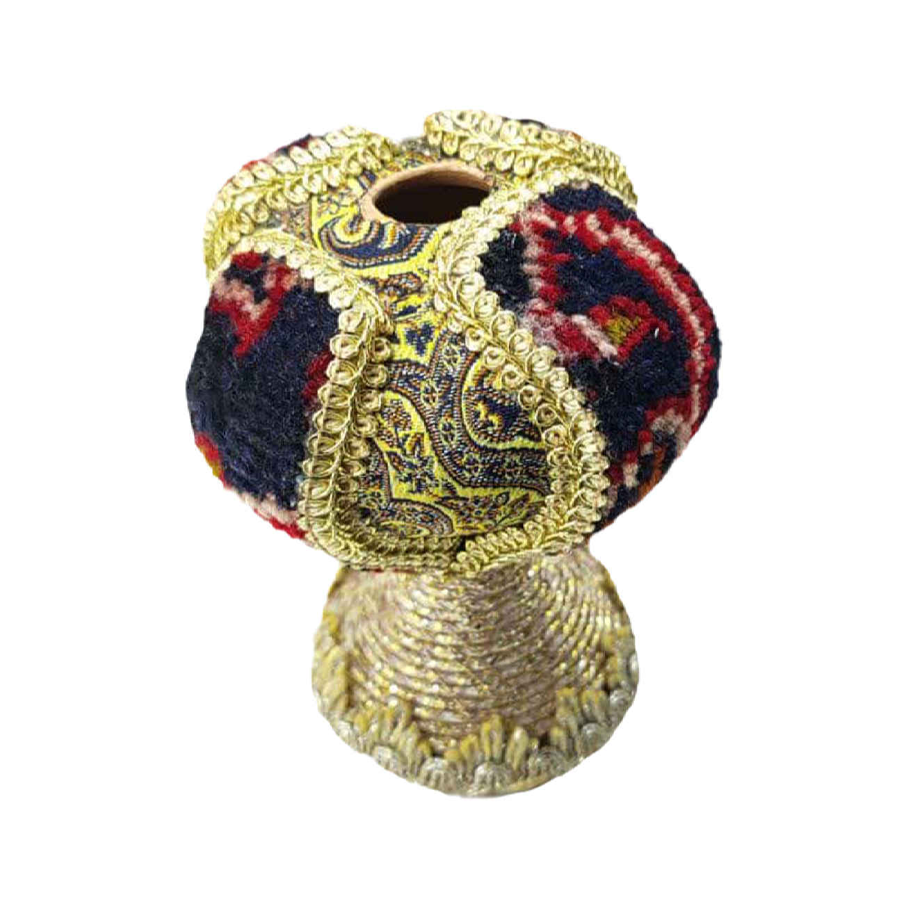 Handcrafted Pottery Single Stem Vase with Persian Carpet-Inspired Design