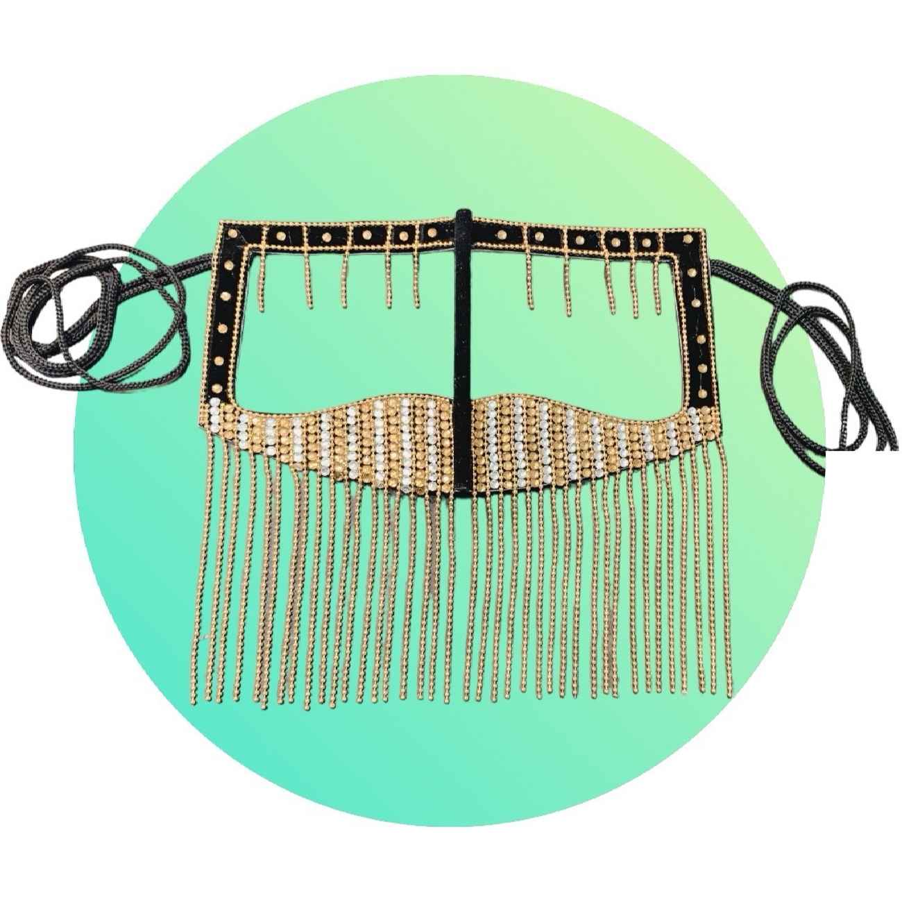 Handcrafted Rhinestone Battoulah Mask Gulf Burqa