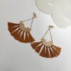 Handwoven Macrame Dangle Earring in Brown
