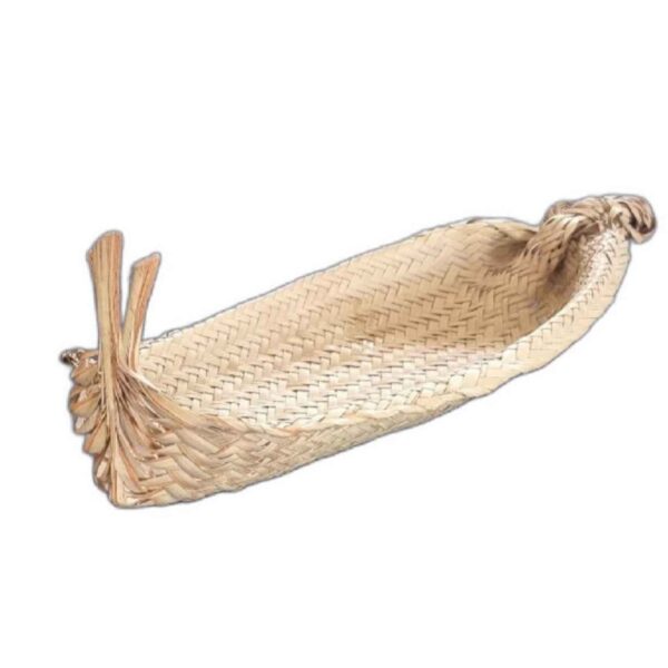 Woven Storage Basket with Boat Design in Cream