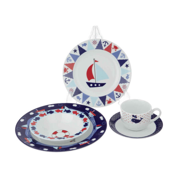 Iranian Ceramic Meal Set by Zarin Iran 5-Piece Child's - Boat Design