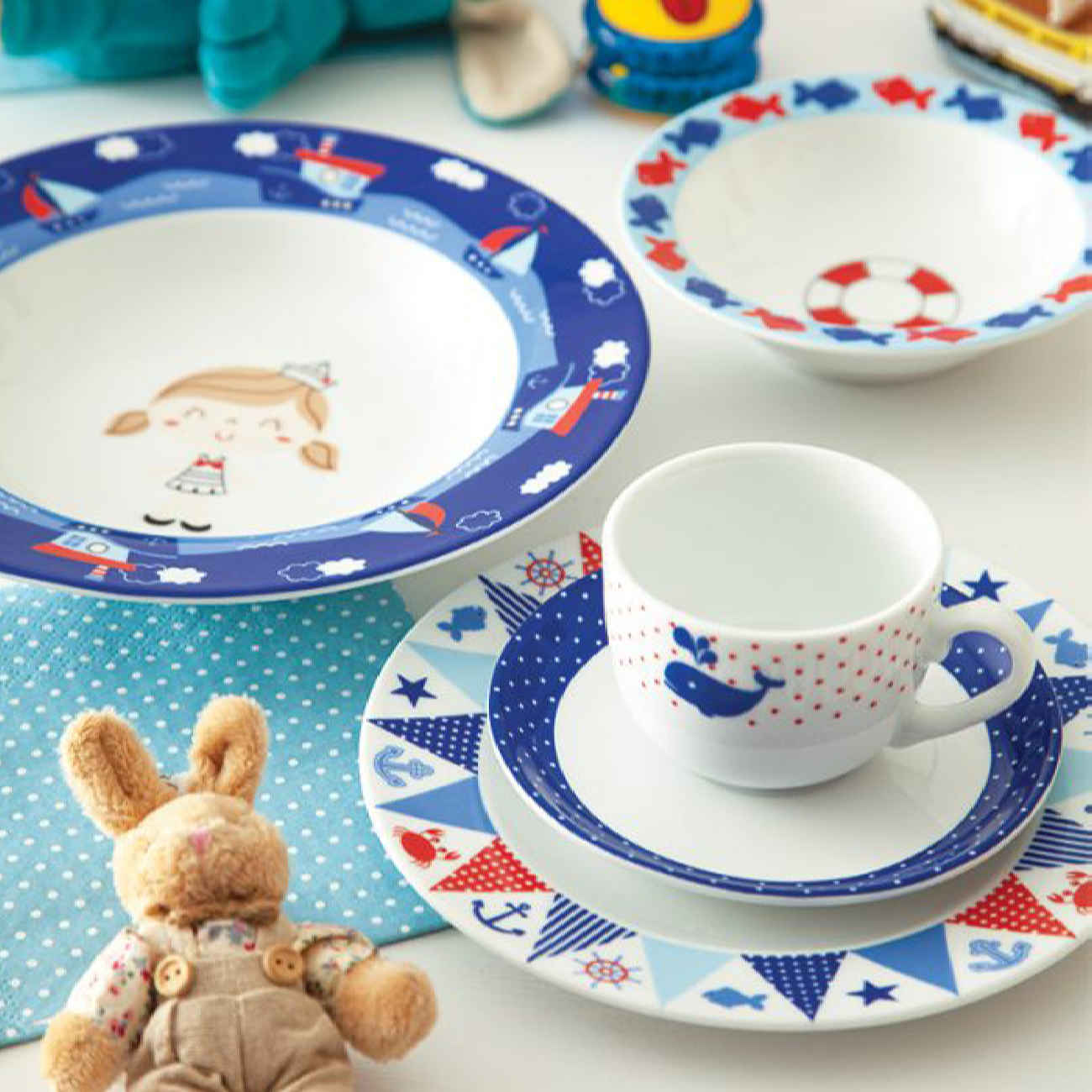 Iranian Ceramic Meal Set by Zarin Iran 5-Piece Child’s – Boat Design