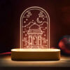 Islamic 3D LED Night Light Water Fountain of the Holy Shrine with Wooden Base