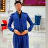 Kurdish Clothes with Pishtwen for Man in Navy Blue
