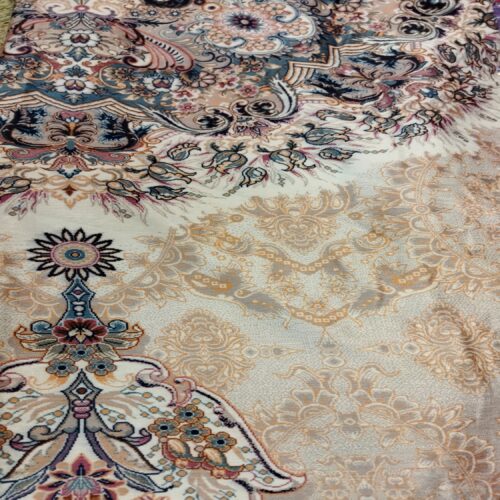 Large Persian Style Indoor Floor Mat with Floral Design