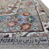 Large Persian Style Indoor Floor Mat with Floral Design in Gray