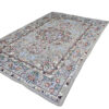 Large Persian Style Indoor Floor Mat with Floral Design in Gray