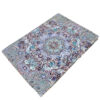 Large Persian Style Indoor Floor Mat with Floral Design in Gray