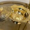 Luxurious Brass Sugar Bowl with Detailed Lid