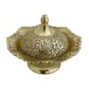Luxurious Brass Sugar Bowl with Detailed Lid