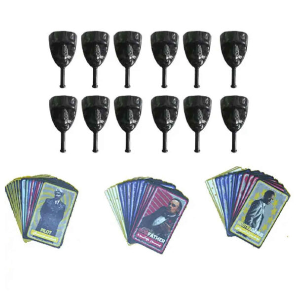 Mafia Mask & Cards Game Pack with Three Scenarios – Set of 12 Masks Included