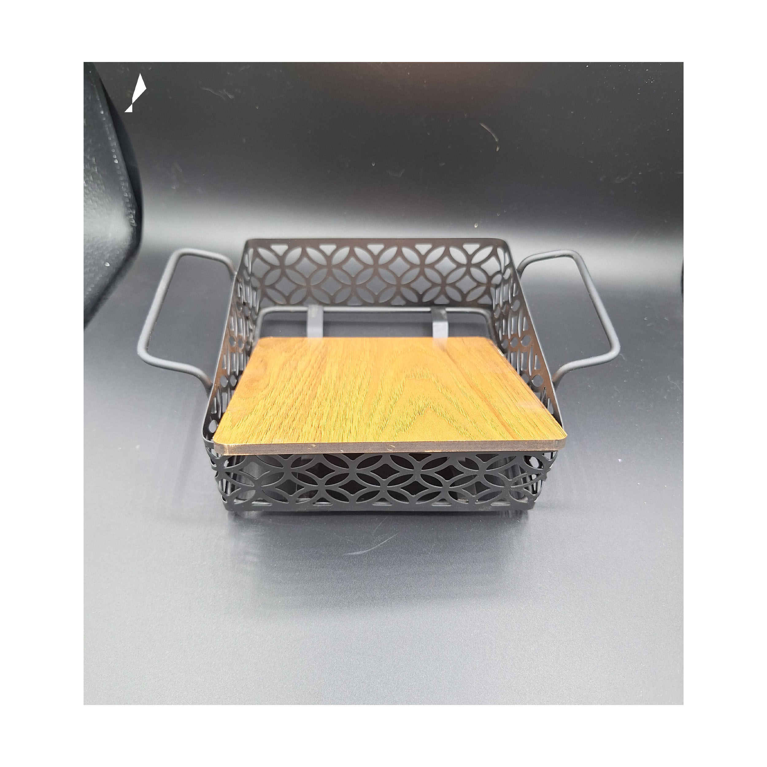 Metal Wire Fruit Basket With Wooden Base Functional & Versatile