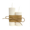Natural Beeswax Pillar Candle Set of 2 in White
