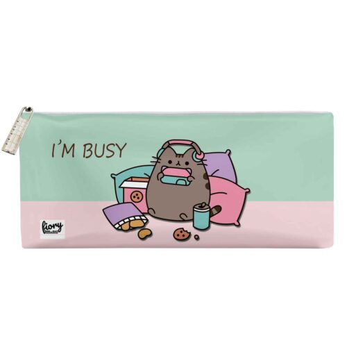 Pencil Pouch with Zipper in Cute Cat Fantasy Design by Mr. Rad for School & Office Supplies