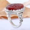 Persian Agate Ring for Men with Brown Gemstone