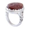 Persian Agate Ring for Men with Brown Gemstone