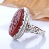 Persian Agate Ring for Men with Brown Gemstone