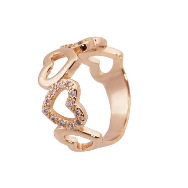 Brass Ring for Women with Heart Design