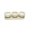 Persian Concrete Vase Handcrafted Set of 3 in White